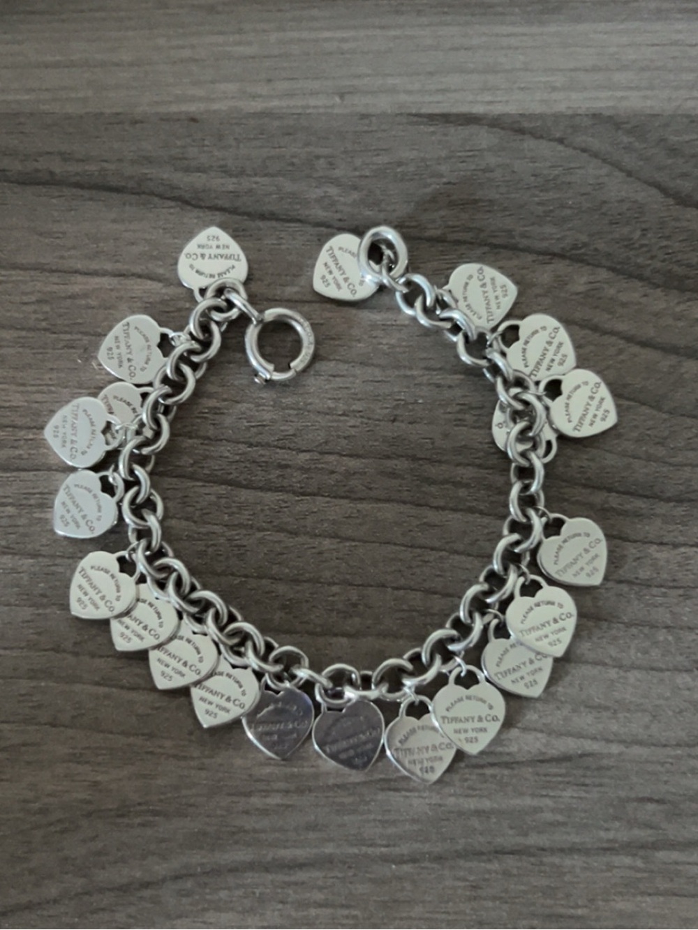 Tiffany & Co. Silver Multi Heart Charm Bracelet - Silver